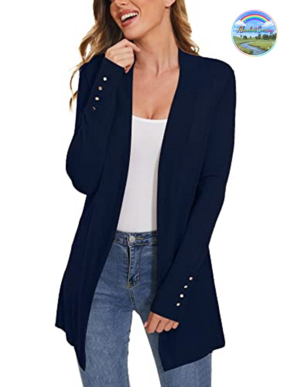 Open Front Long Cardigan Sweater for Women Business Casual Office Knit